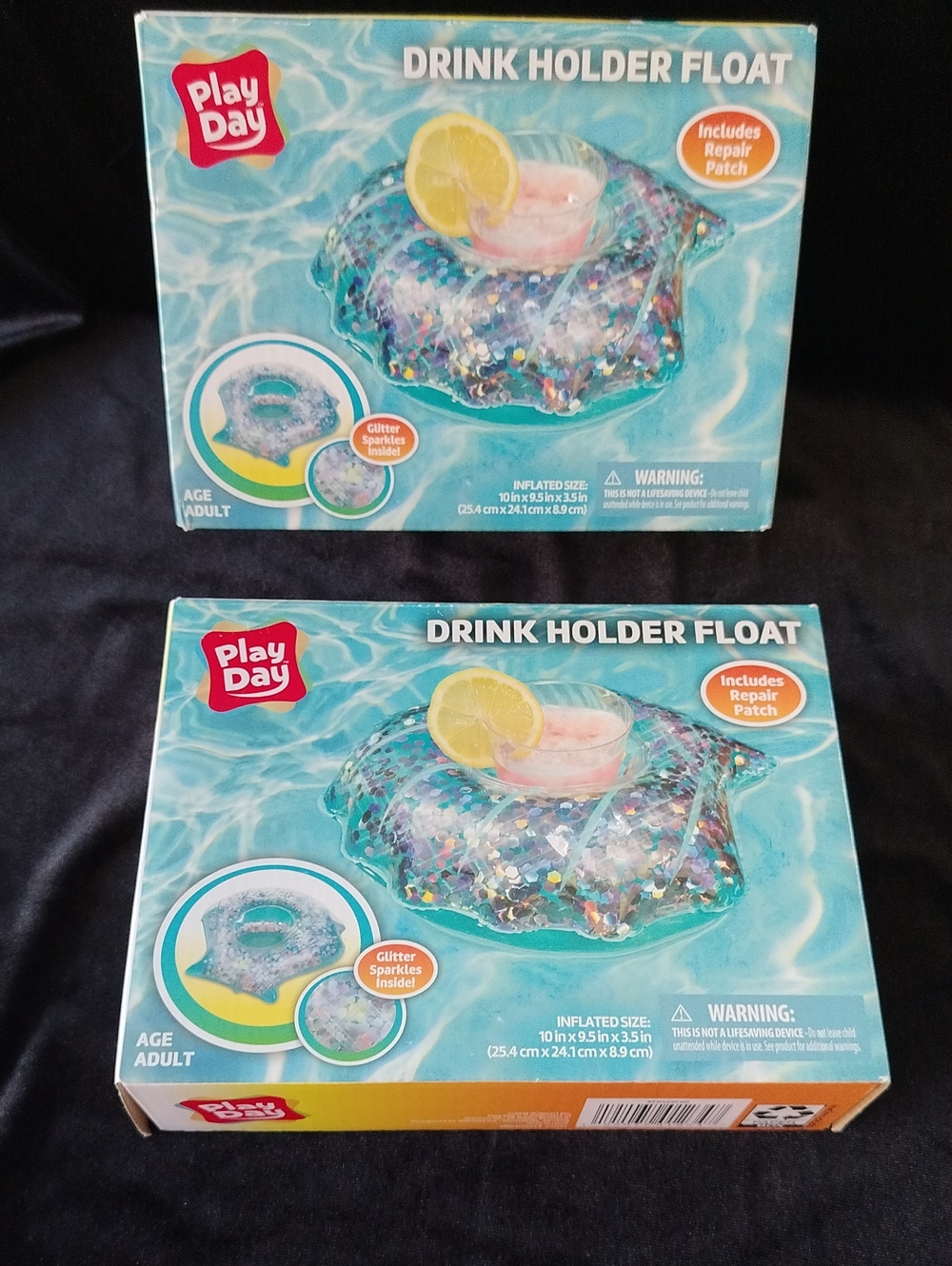 Seashell-shaped inflatable drink holder float 2
